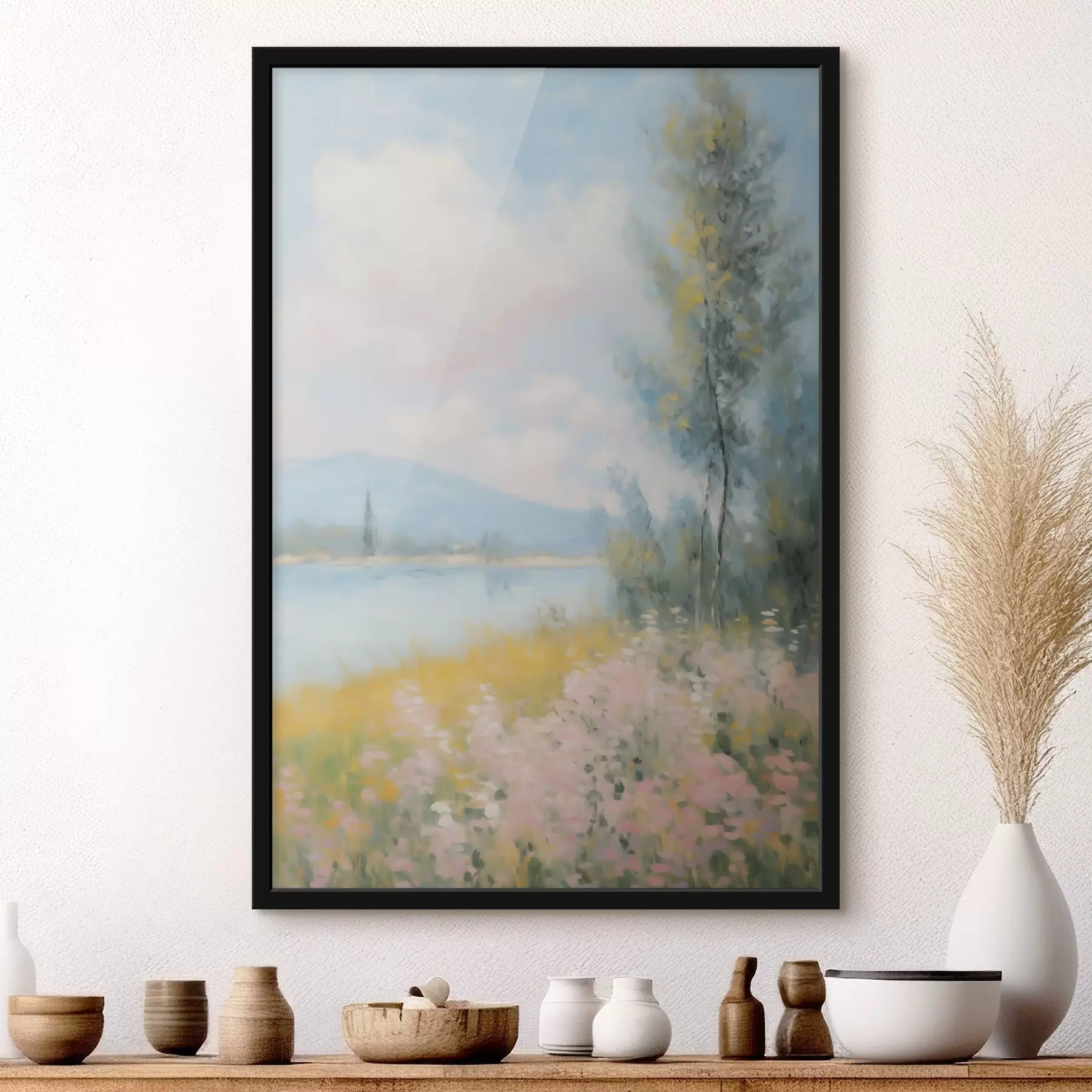 Papier peint photo Paysage imitant une peinture floue f48420