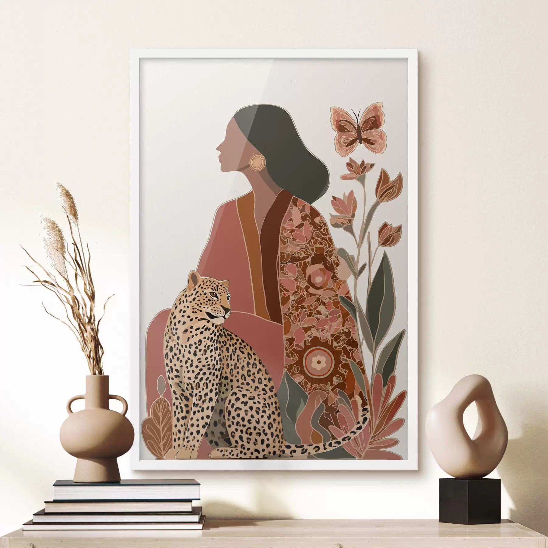 Fotobehang Vrouw met bladeren f48433