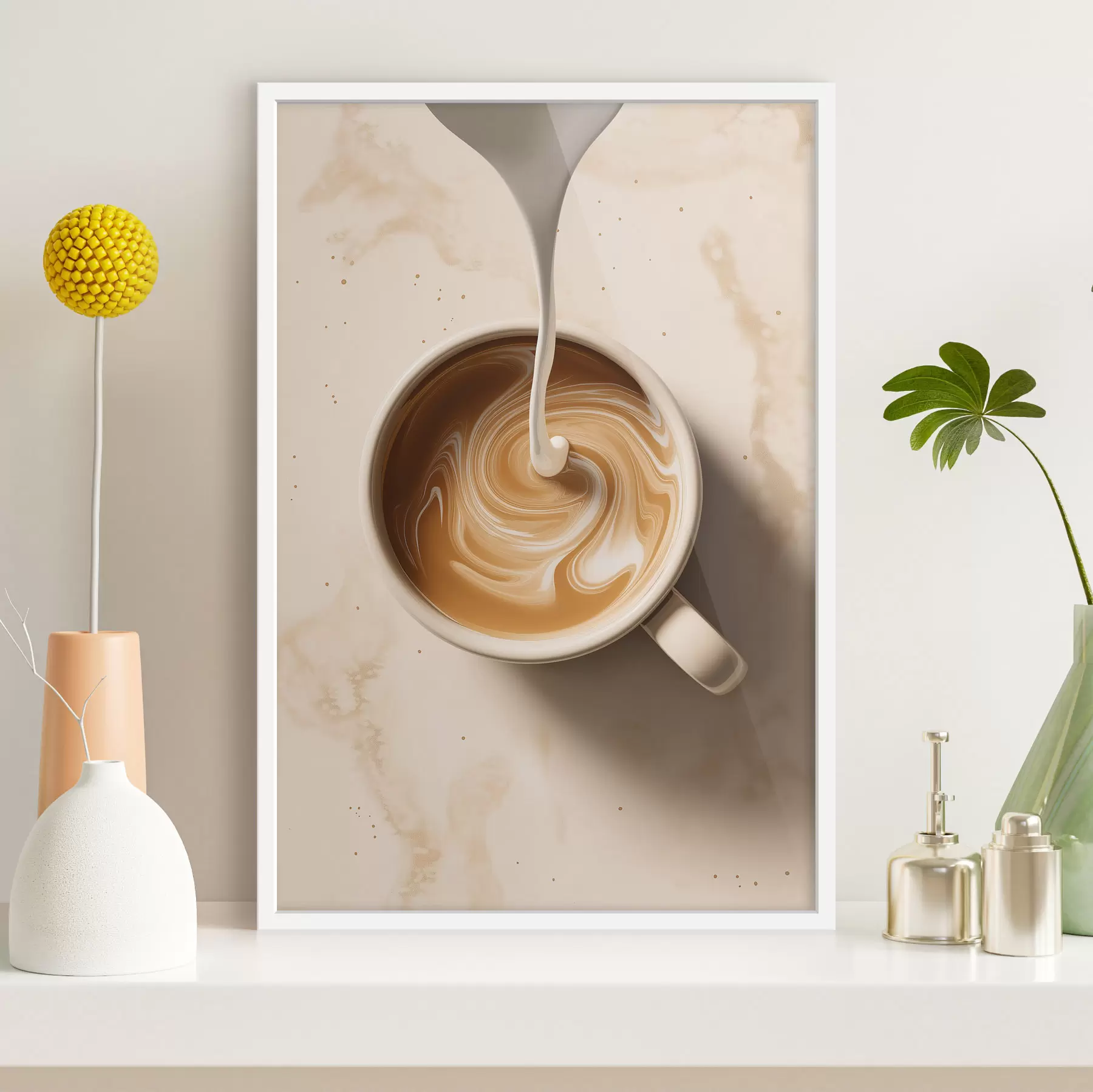 Papier peint photo Un café avec de la mousse f48439