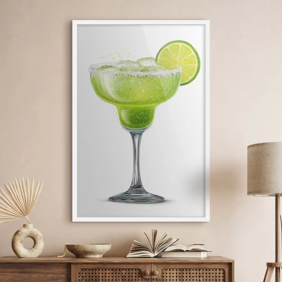 Fotobehang Cocktailglas met limoen f48445