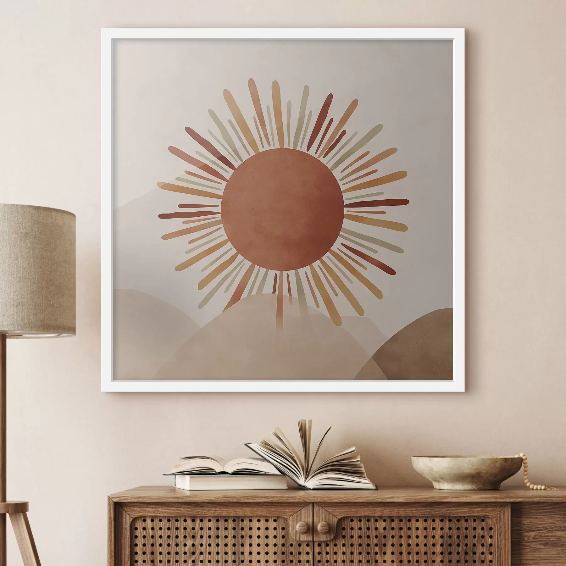 Papier peint photo Illustration d'un soleil avec des rayons f48455