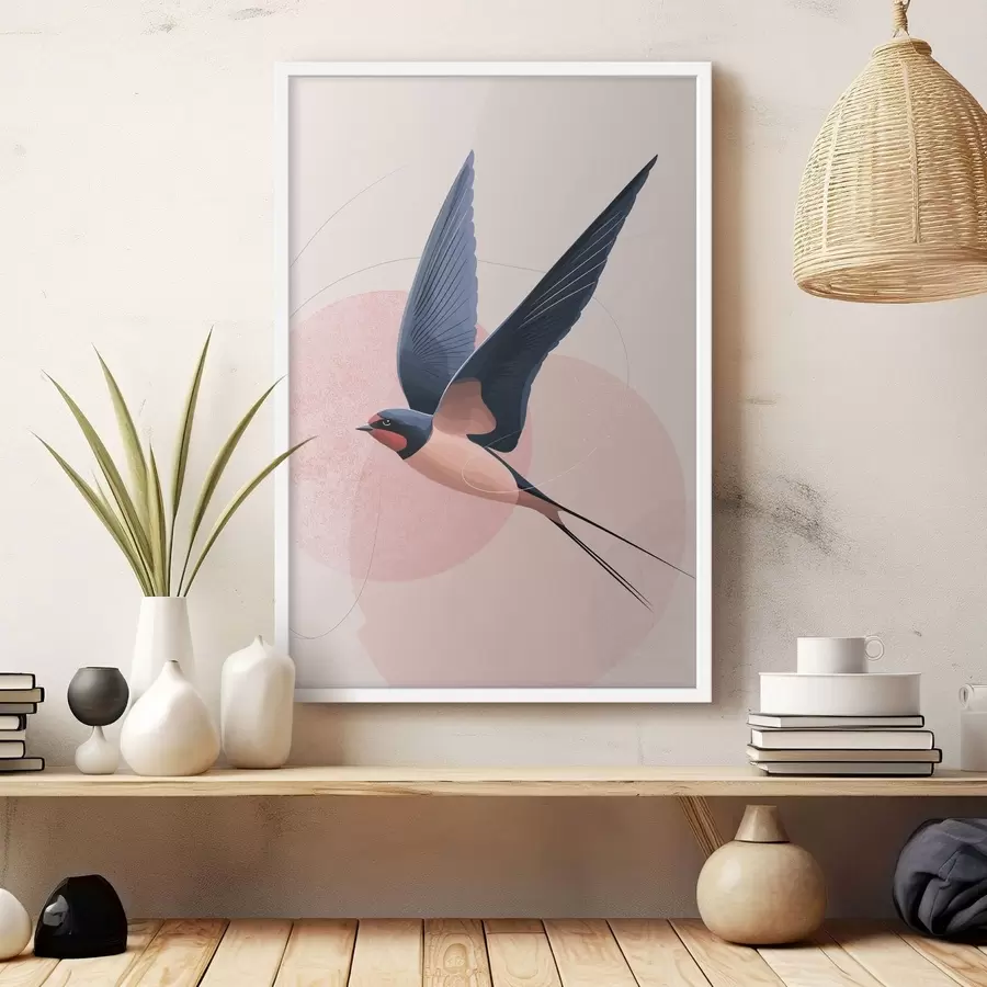 Papier peint photo Silhouette d'oiseau en vol f48456