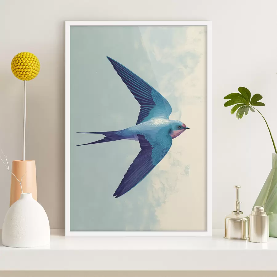 Papier peint photo Un oiseau solitaire dans les airs f48457