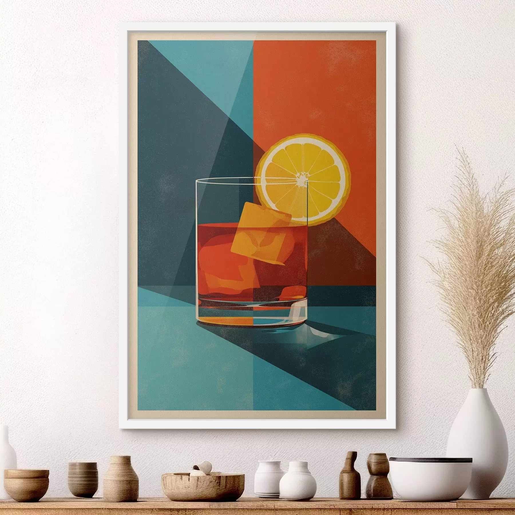 Papier peint photo Verre à whisky aux agrumes f48468