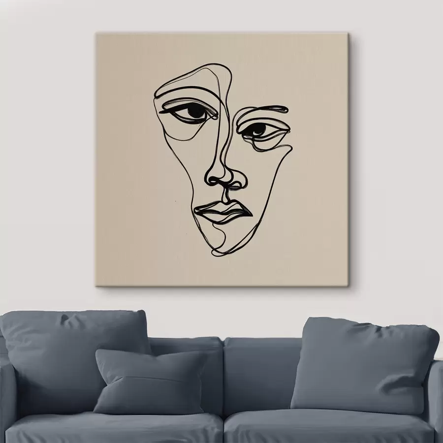  Peintures Dessin abstrait d'un visage s48428