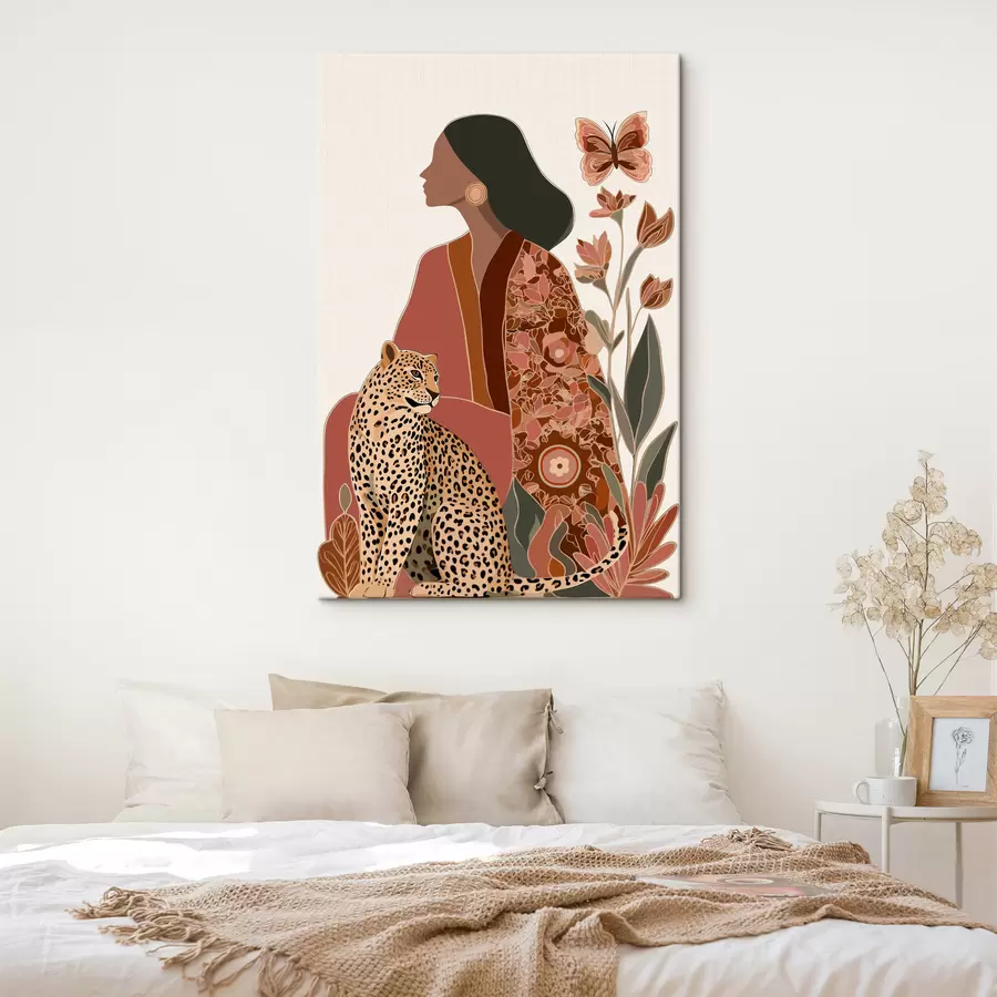  Peintures Femme aux feuilles s48433