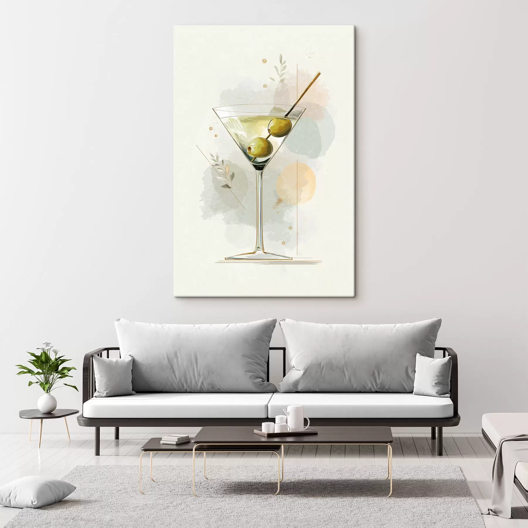  Peintures Verre à martini s48436