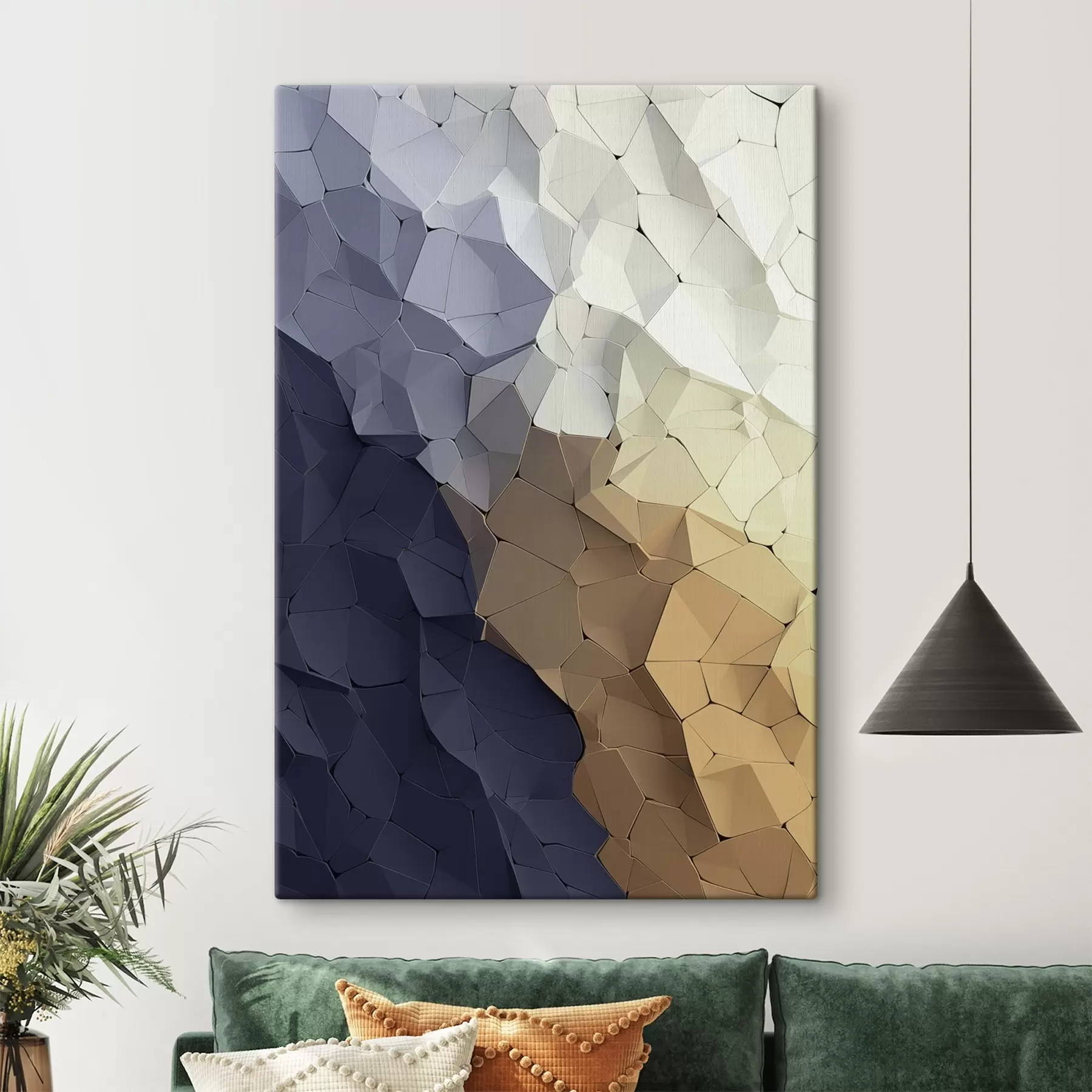  Schilderijen Geometrische abstractie in beige en grafiet, moderne kunst met textuur s48478