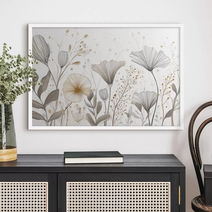 Papier peint photo Motifs floraux et végétaux, minimalisme f48484