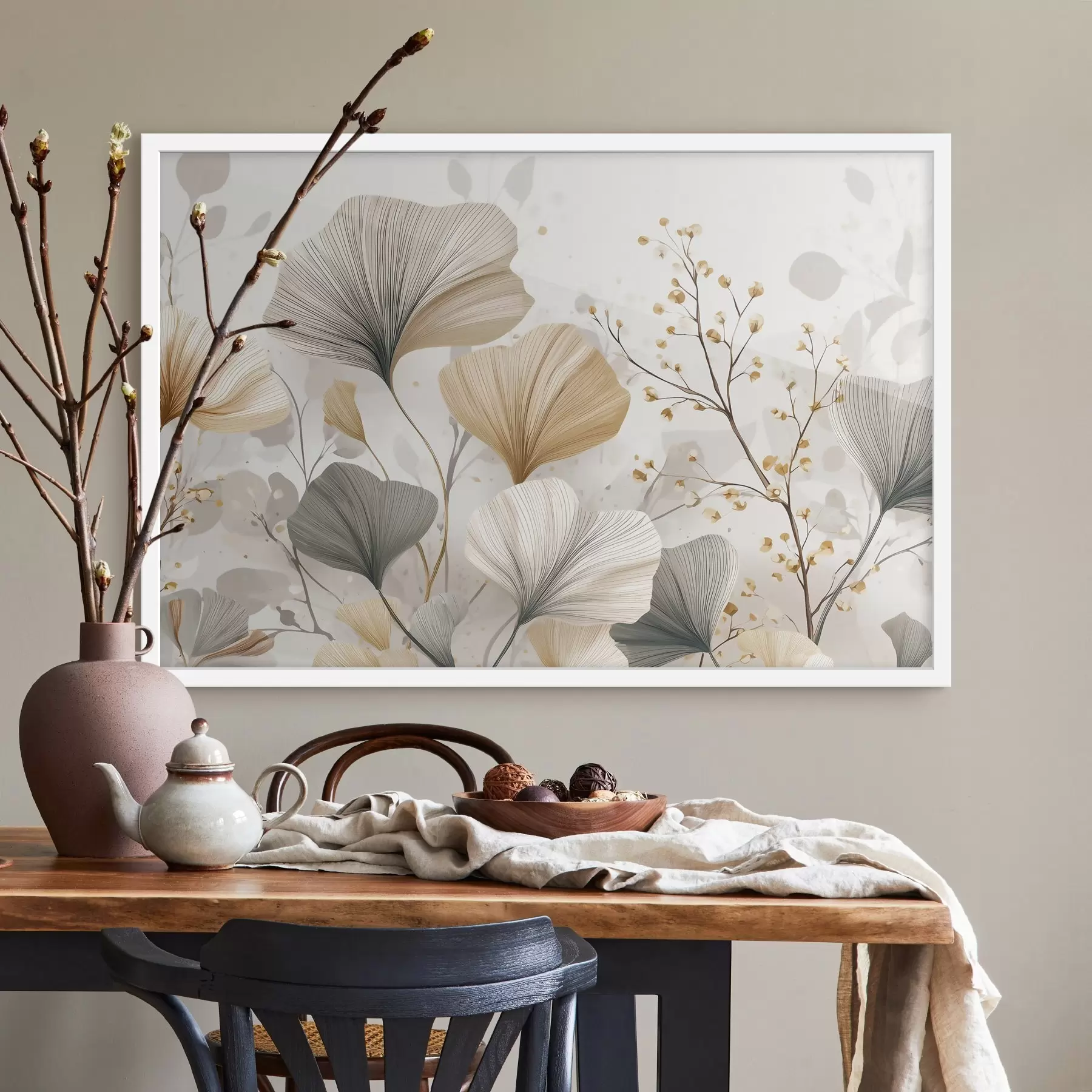 Papier peint photo Fleurs délicates couleur ivoire f48486