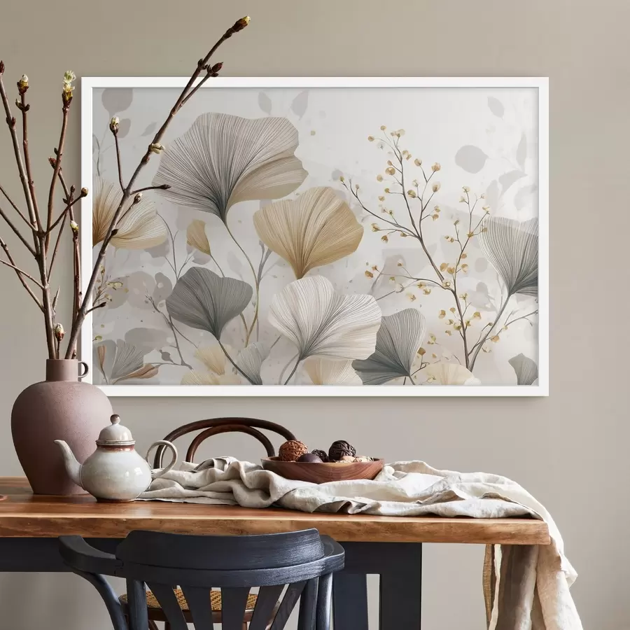 Fotobehang Fijne ivoorkleurige bloemen f48486