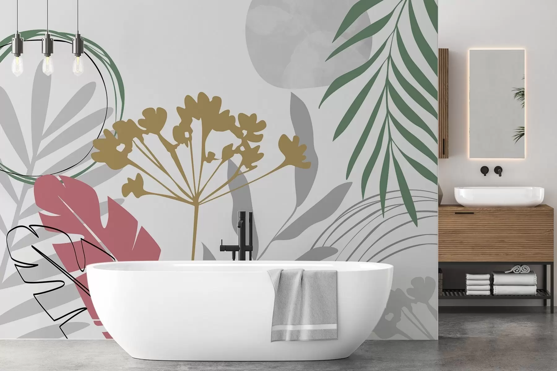 Fotobehang Abstractie met planten w05400v1