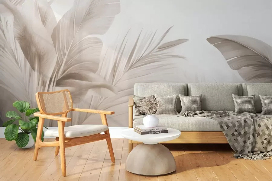 Papier peint photo Feuilles de bananier, longues feuilles w05377