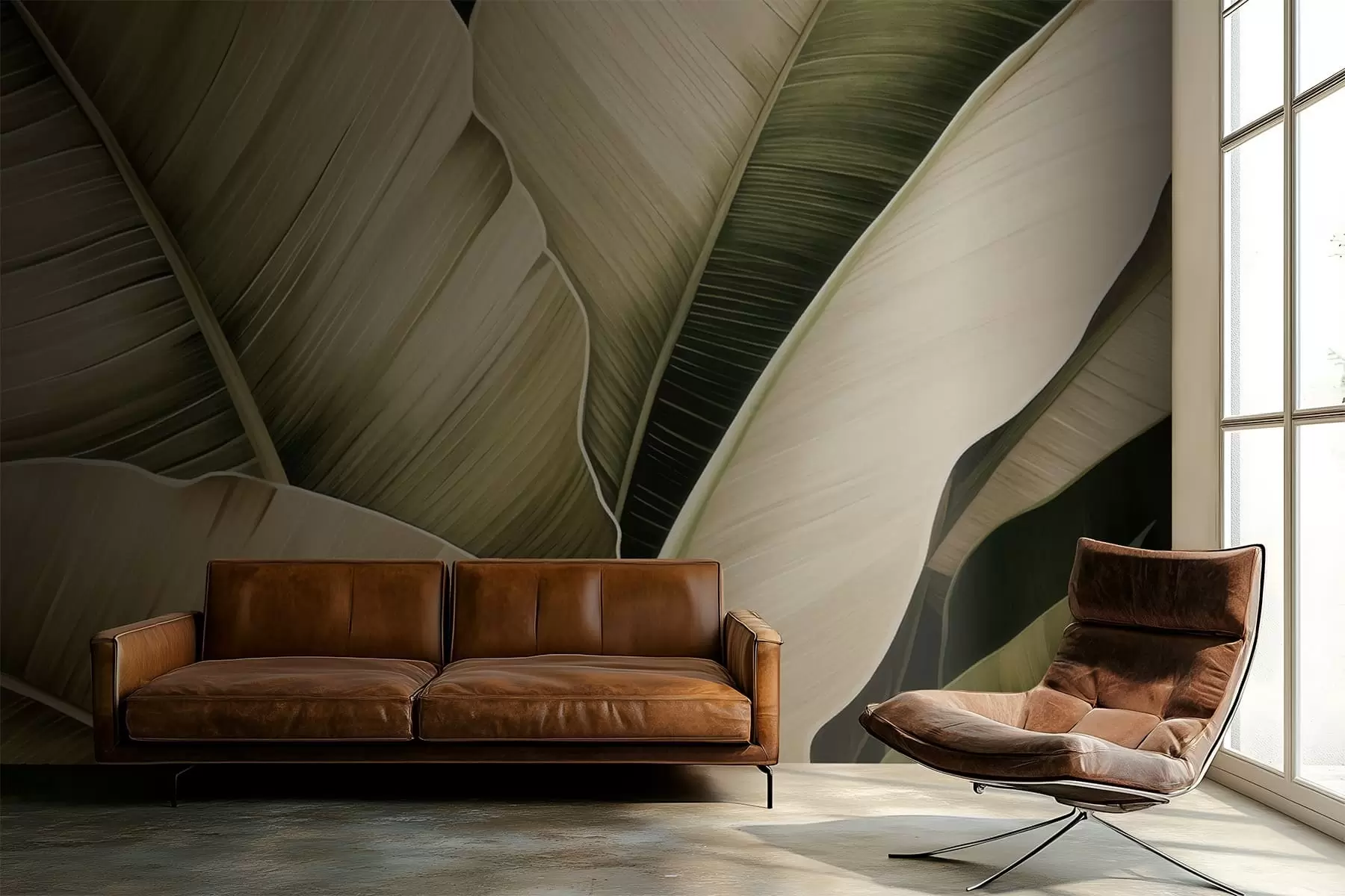 Fotobehang Bananenbladeren, lange bladeren w05403