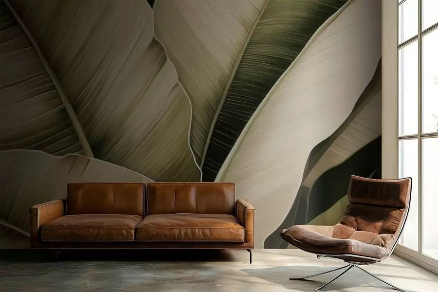 Papier peint photo Feuilles de bananier, longues feuilles w05403