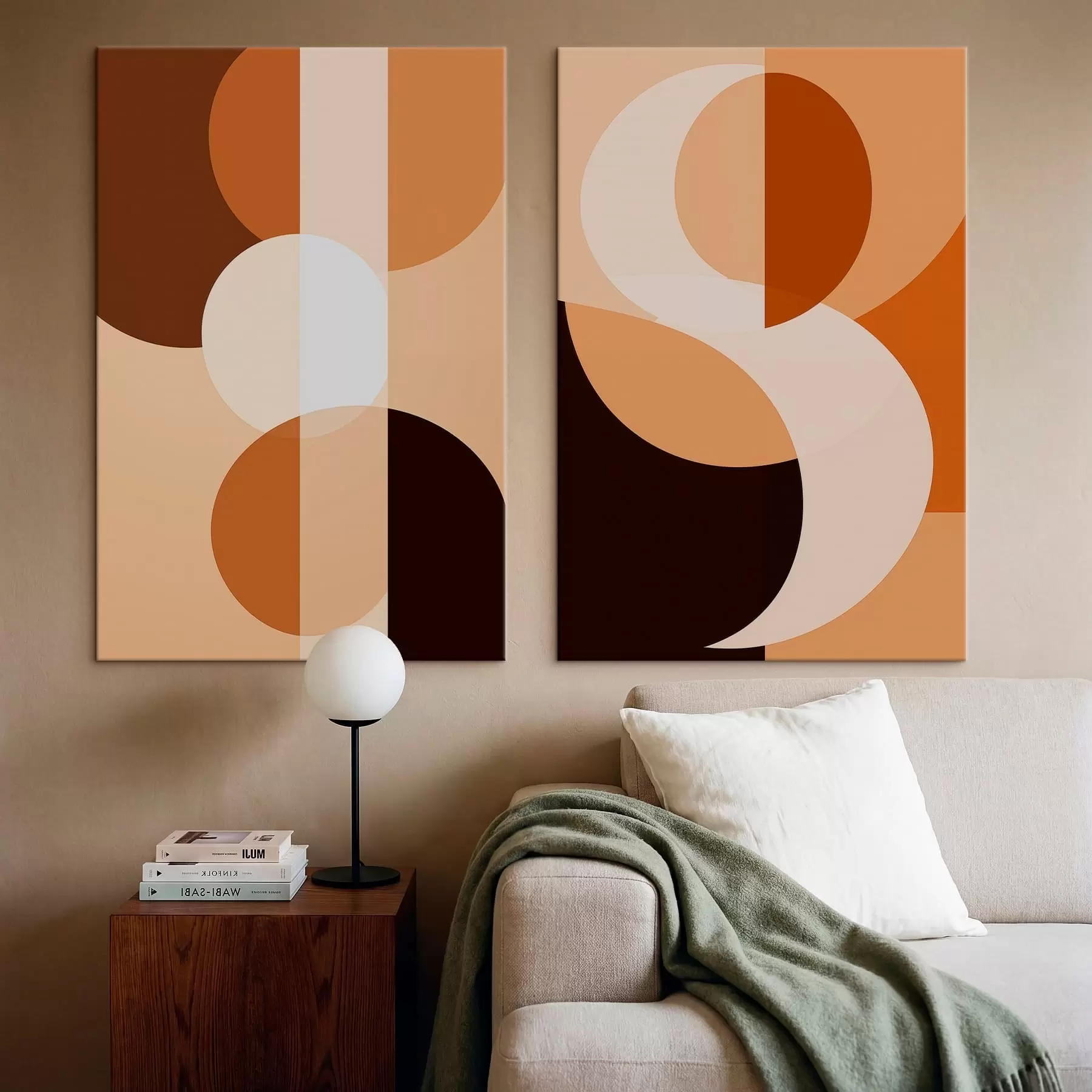  Peintures Formes géométriques abstraites dans des tons chauds m30242