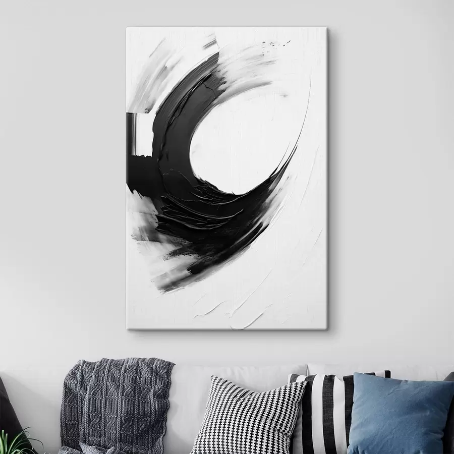  Peintures Coulées de pinceau noires abstraites sur fond clair s48340