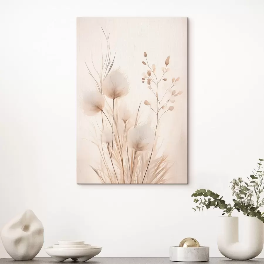  Peintures Plantes de campagne délicates dans des tons beiges s48346