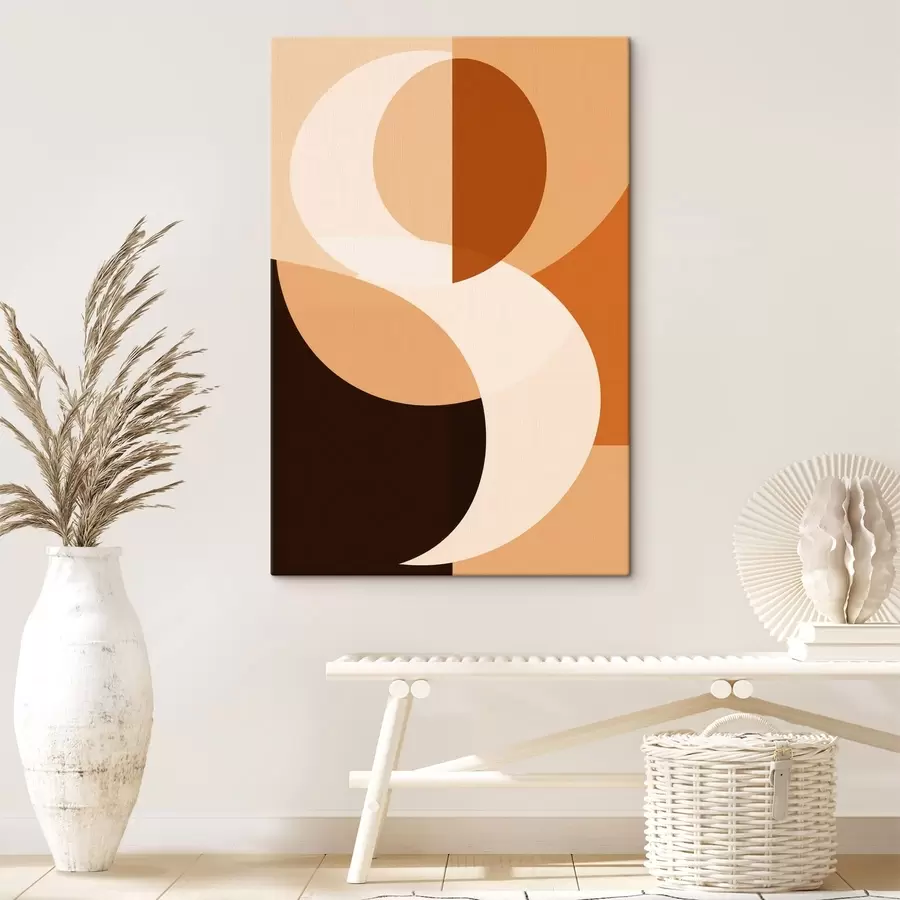  Peintures Des formes géométriques dans des tons chauds de beige et de marron s48352