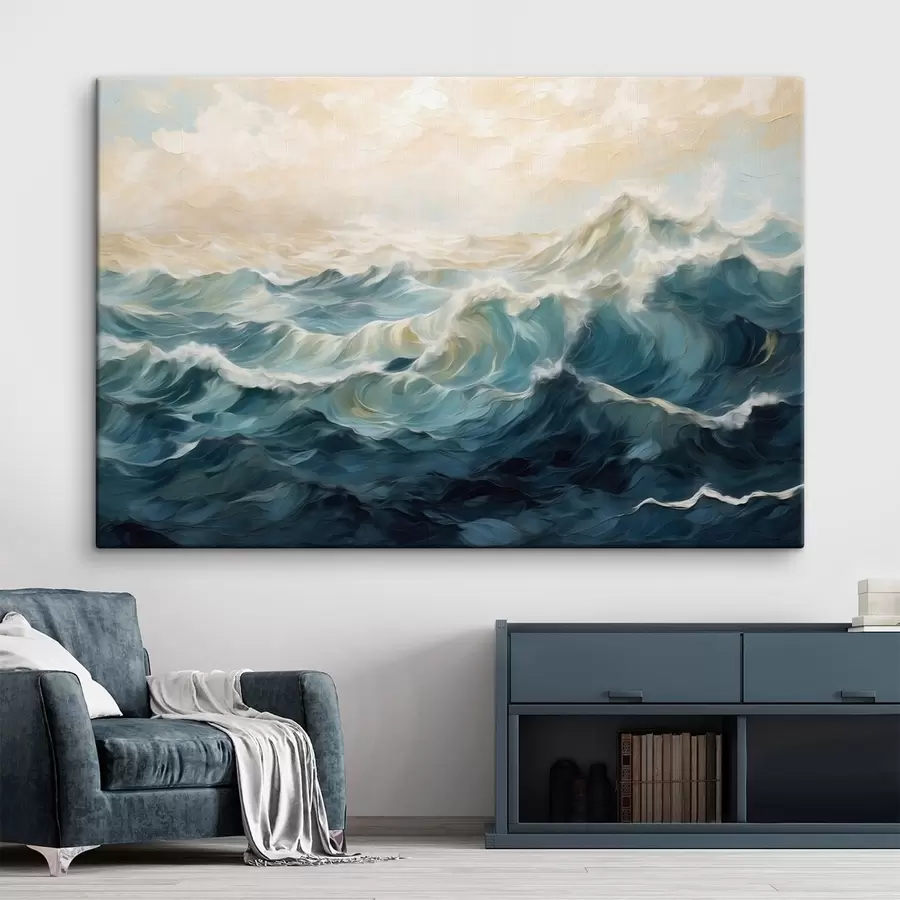  Peintures Des vagues océaniques dans un style pictural s48490