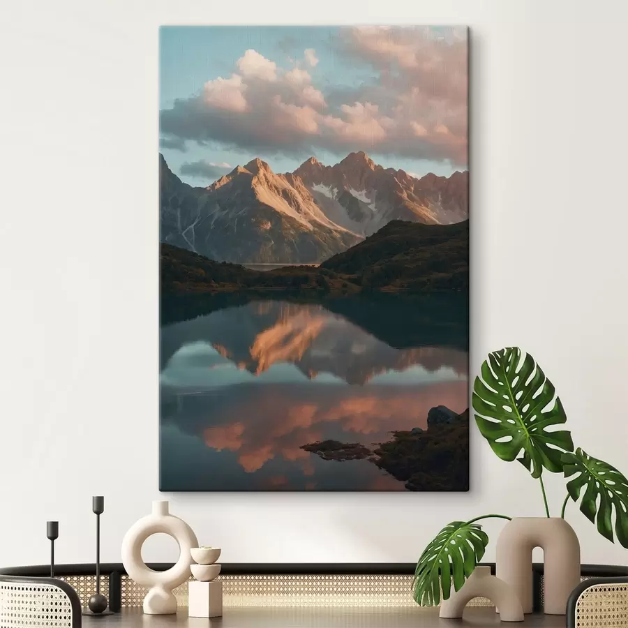  Peintures Paysage de montagne avec reflet sur le lac s48493