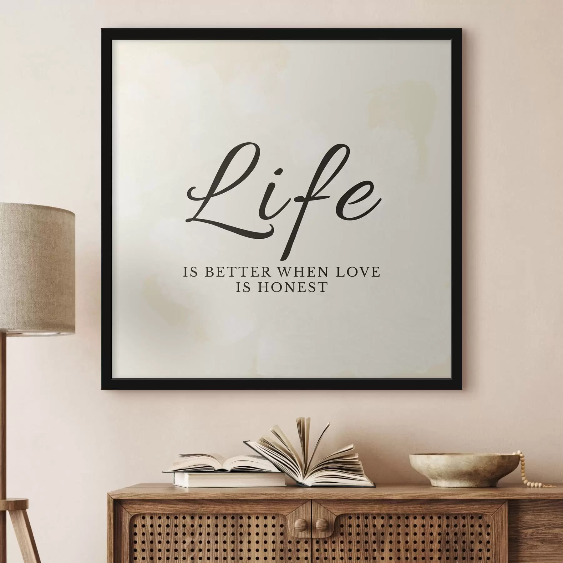 Papier peint photo Texte « Life » sur fond légèrement texturé f48029