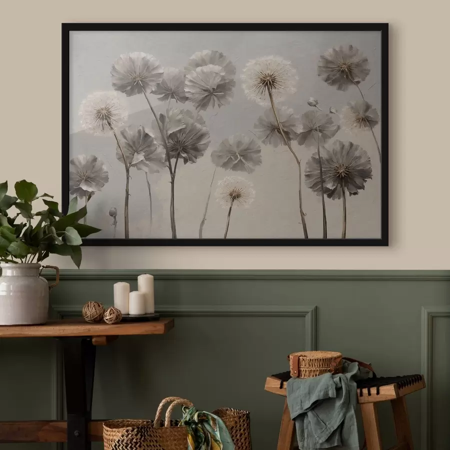 Fotobehang Sierpaardenbloemen in neutrale tinten f48492