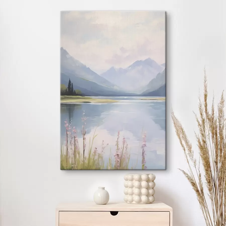  Peintures Lac près des montagnes imitation de peinture s48503