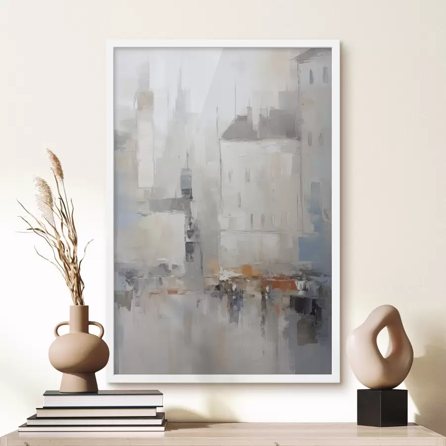 Papier peint photo Imitation abstraite d'un paysage urbain peint f48502