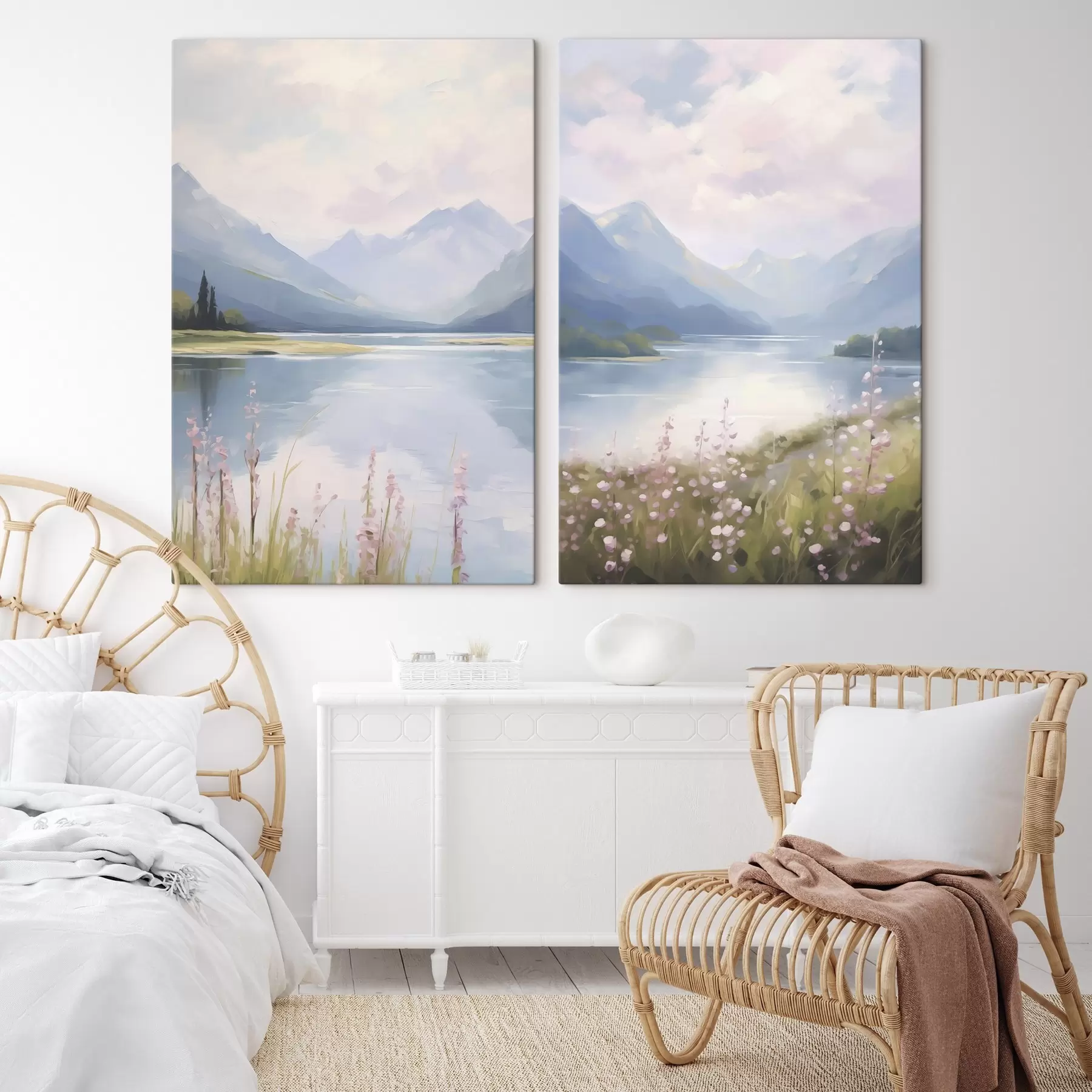  Schilderijen Meer in de buurt van de bergen imitatie van het schilderij m30248