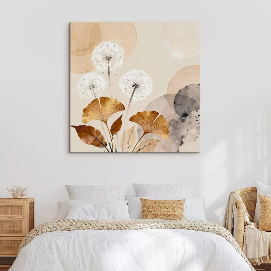  Peintures Désignation : pissenlits et feuilles de ginkgo s48279