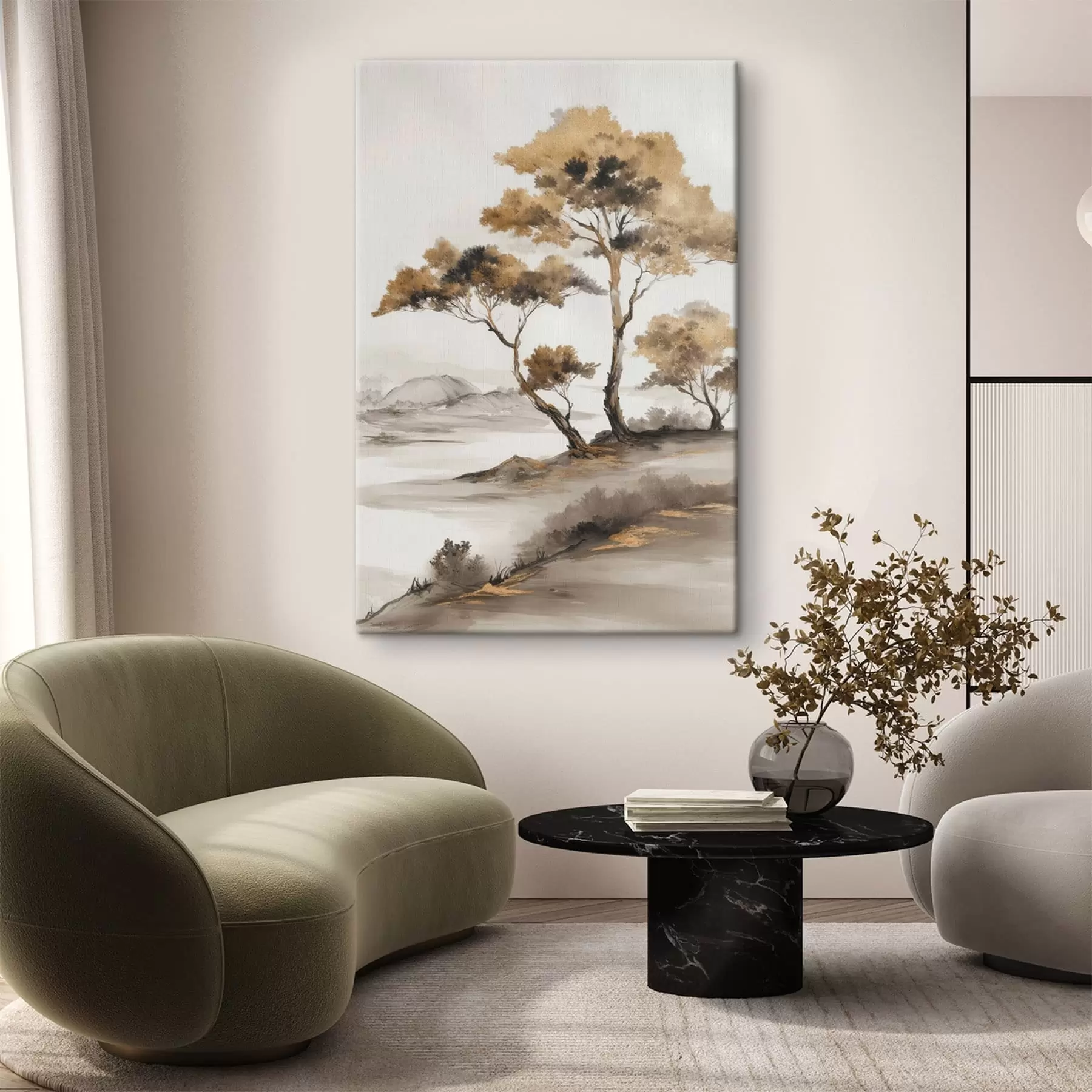  Peintures Paysage abstrait avec des arbres s48512