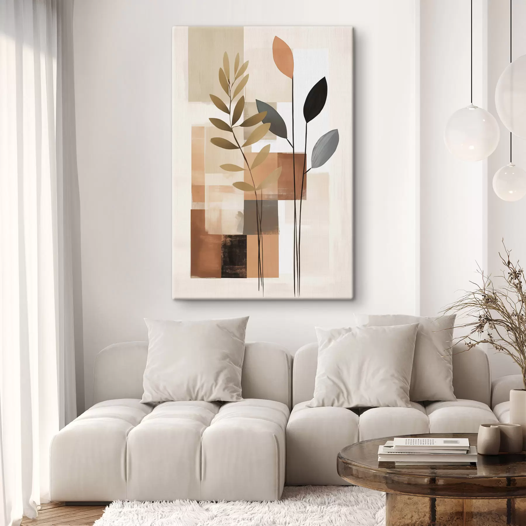  Peintures Composition botanique abstraite s48516