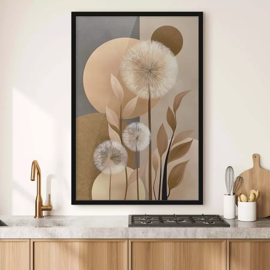 Fotobehang Abstracte compositie met paardenbloemen f48283