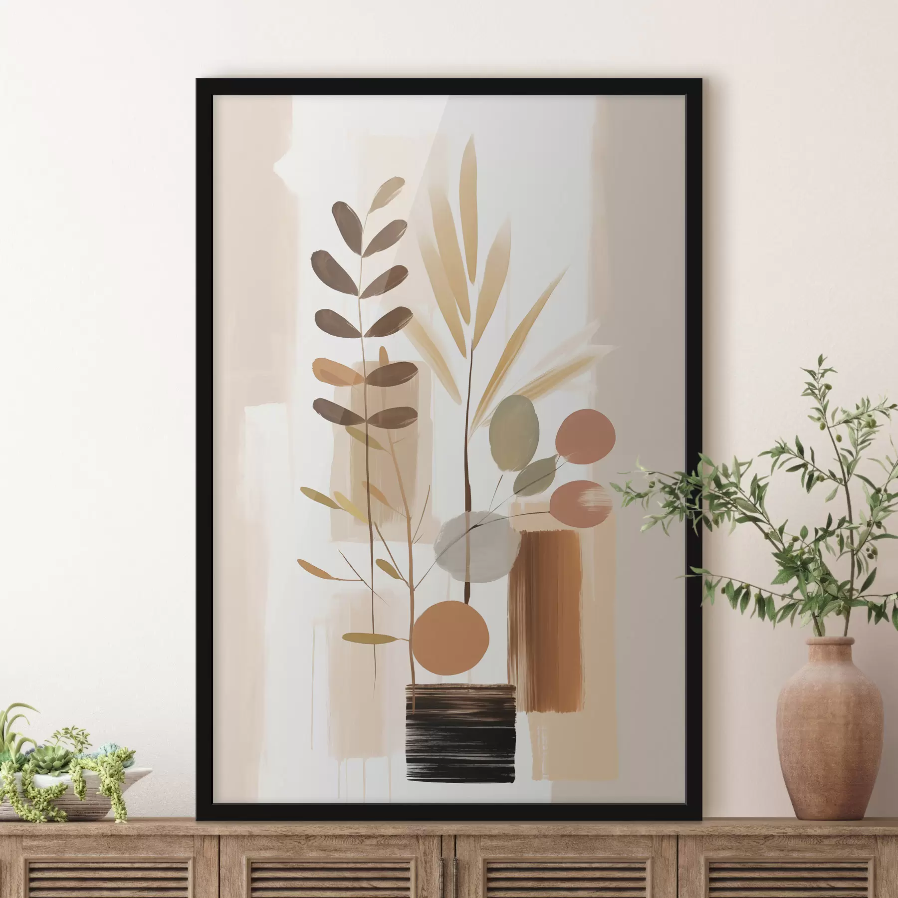 Fotobehang Abstracte botanische compositie f48517