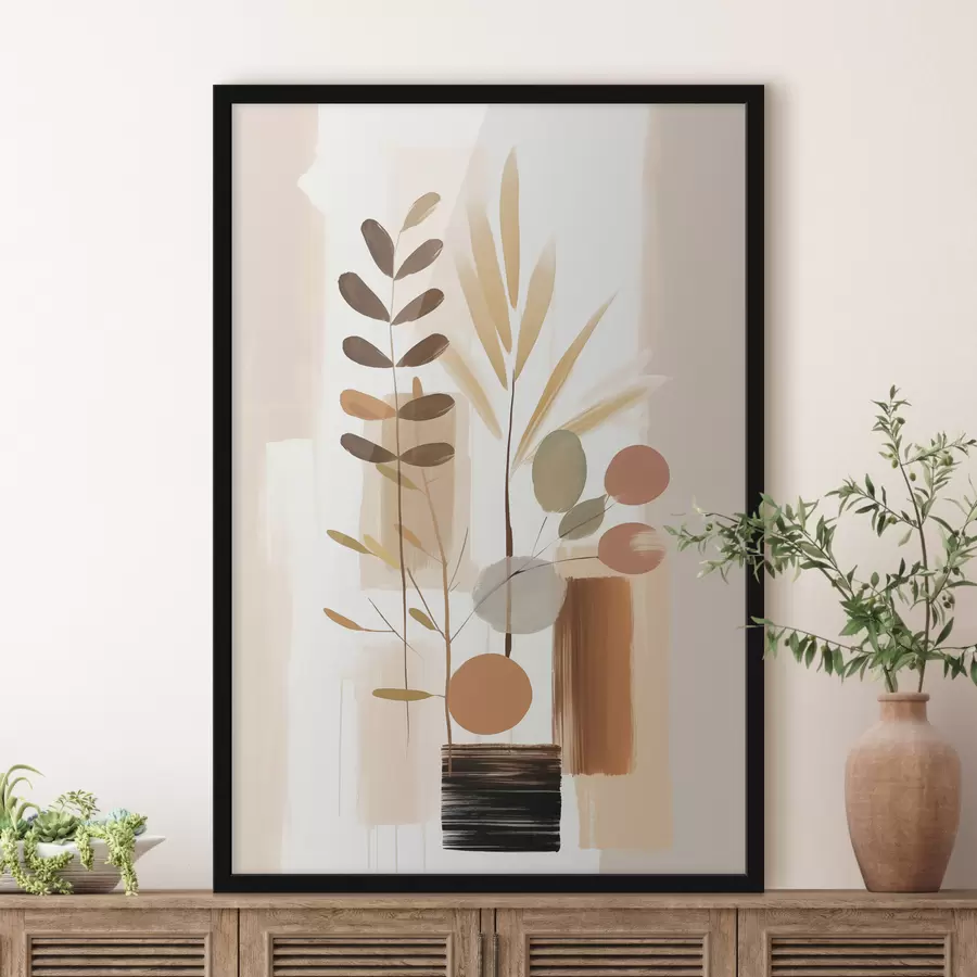 Fotobehang Abstracte botanische compositie f48517