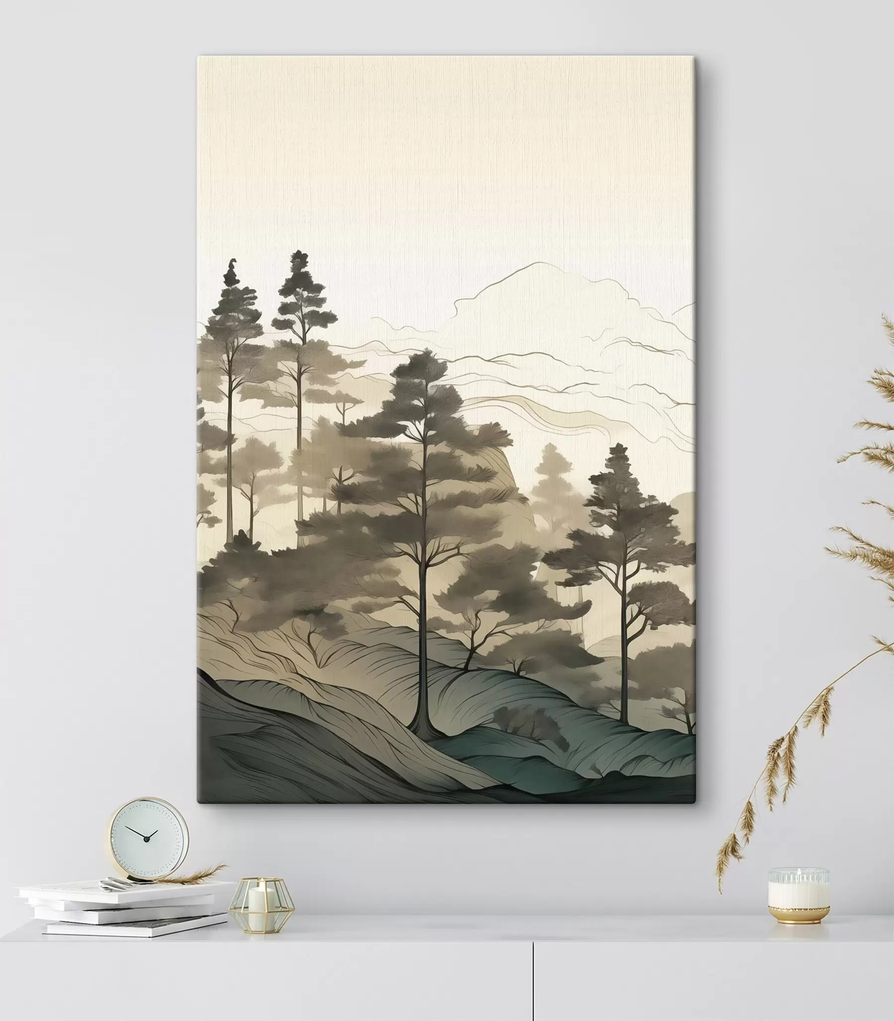  Peintures La forêt brumeuse à l'aube s48539