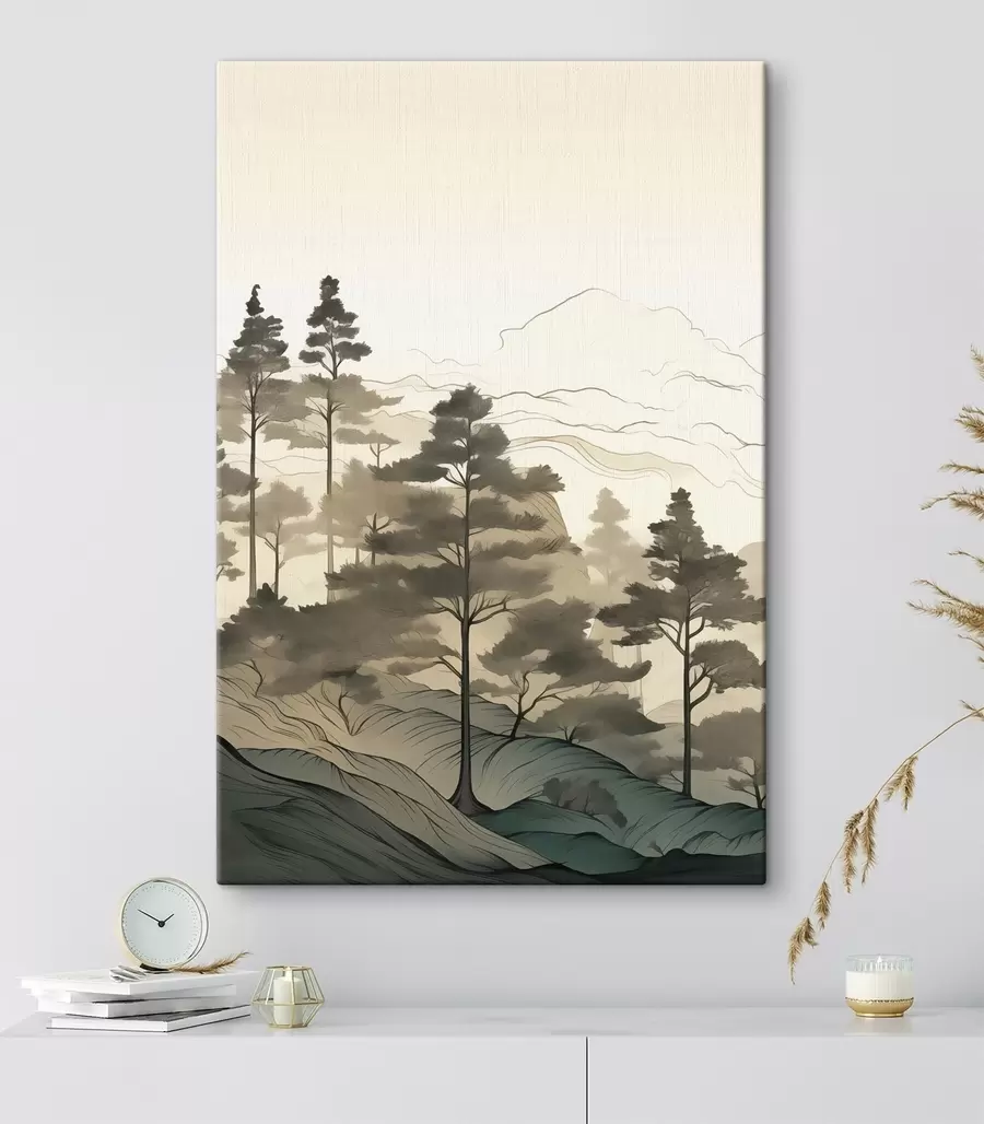  Peintures La forêt brumeuse à l'aube s48539