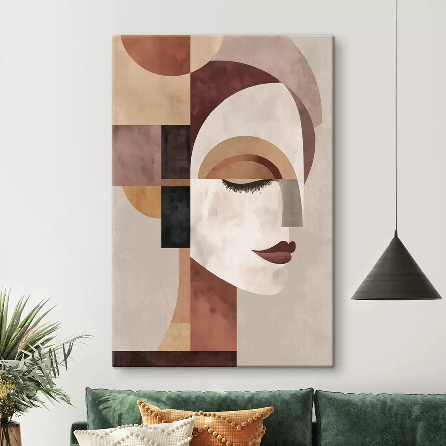  Peintures un visage féminin abstrait vu de profil s48523