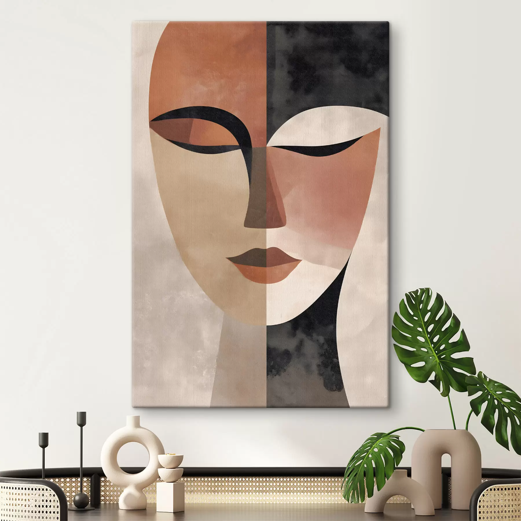  Peintures un visage féminin abstrait de profil s48524