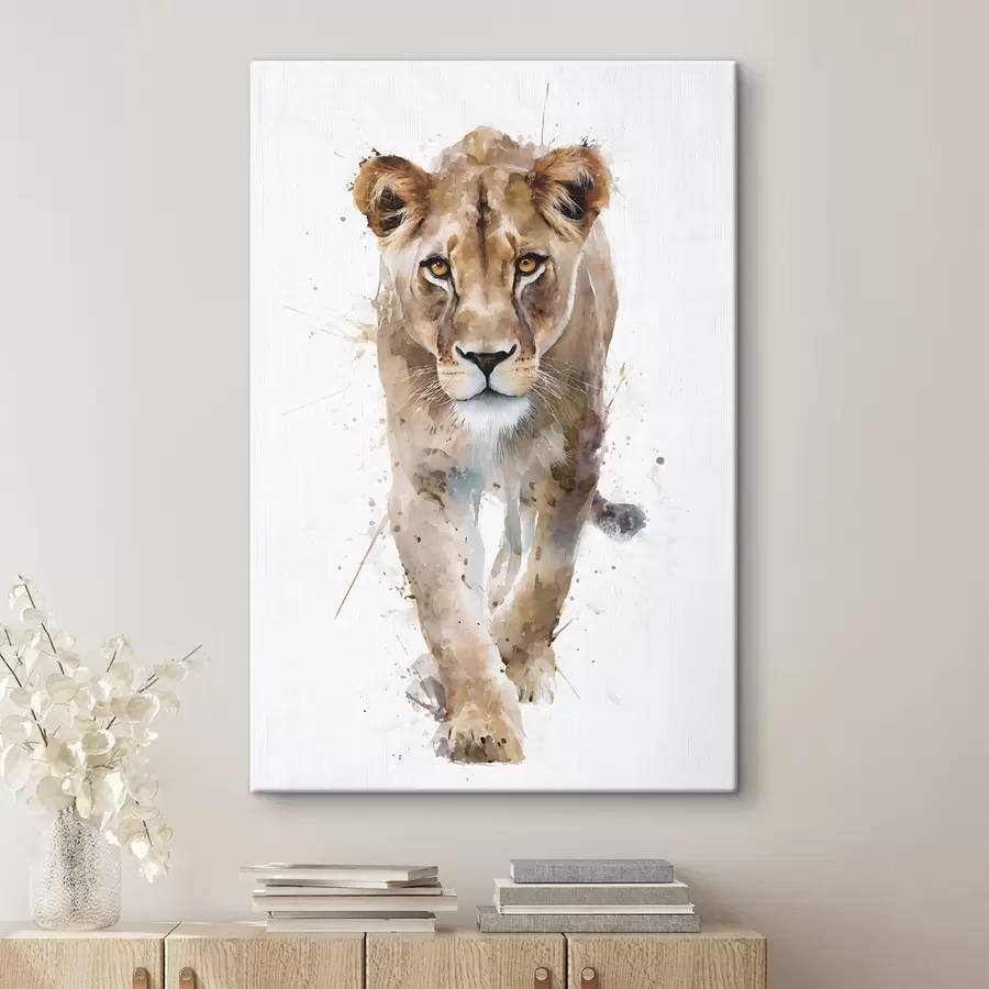  Peintures une lionne peinte à l'aquarelle s48526