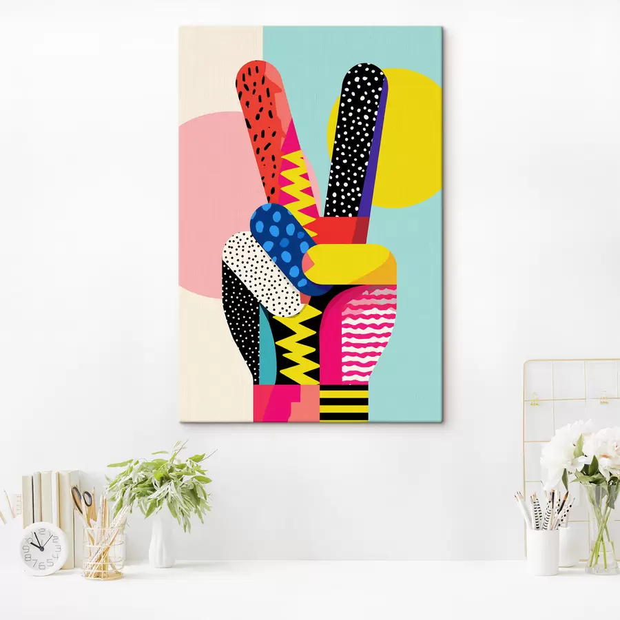  Peintures un signe de victoire stylisé s48548