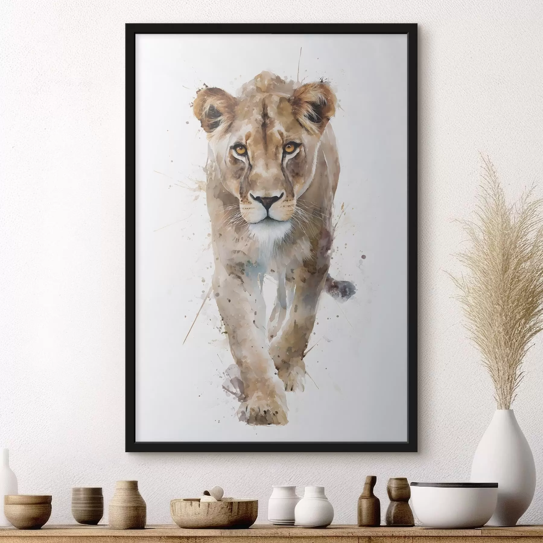 Fotobehang een bloeiende abrikozentak in aquarelstijl f48526