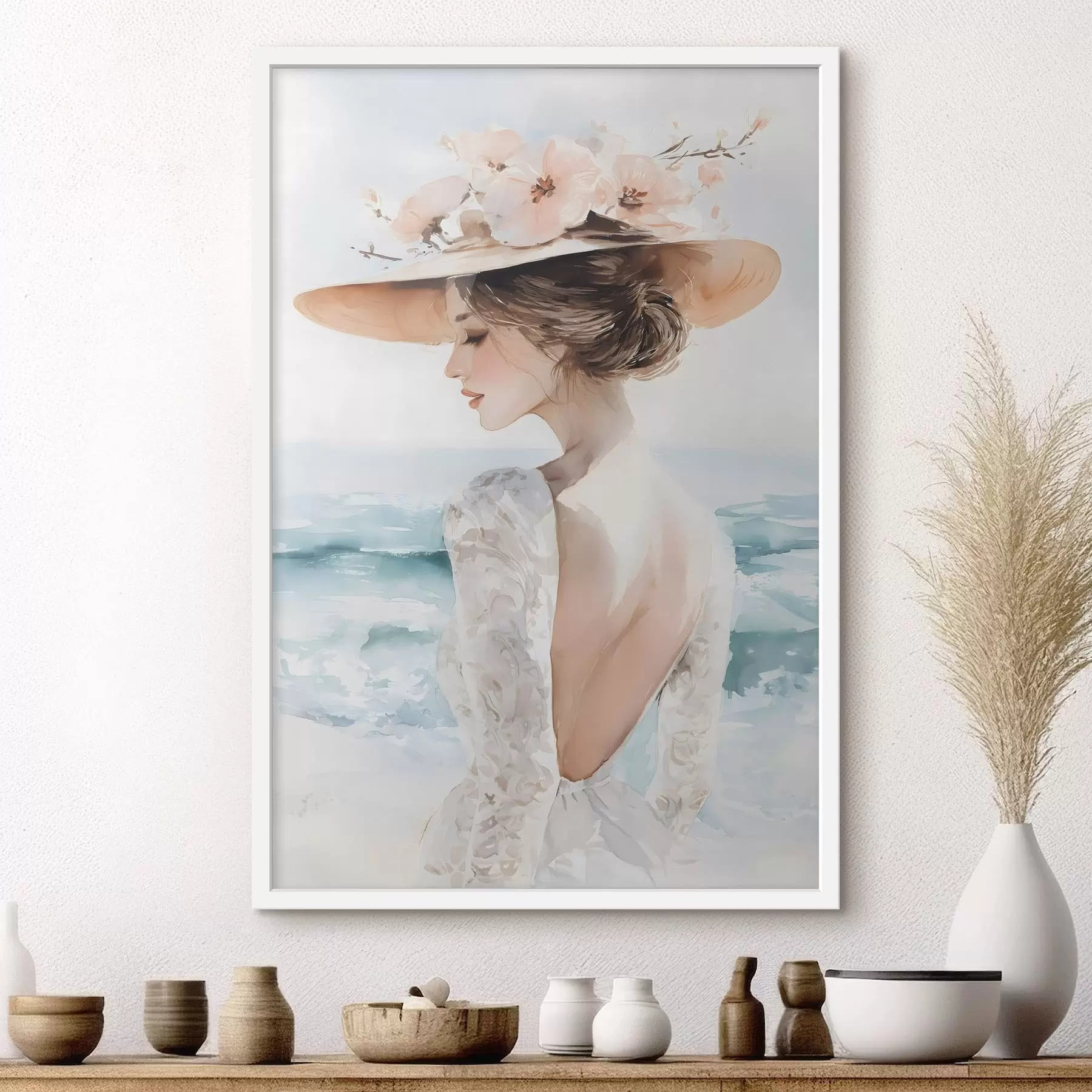 Papier peint photo un paysage de montagne avec des pins et une rivière f48547