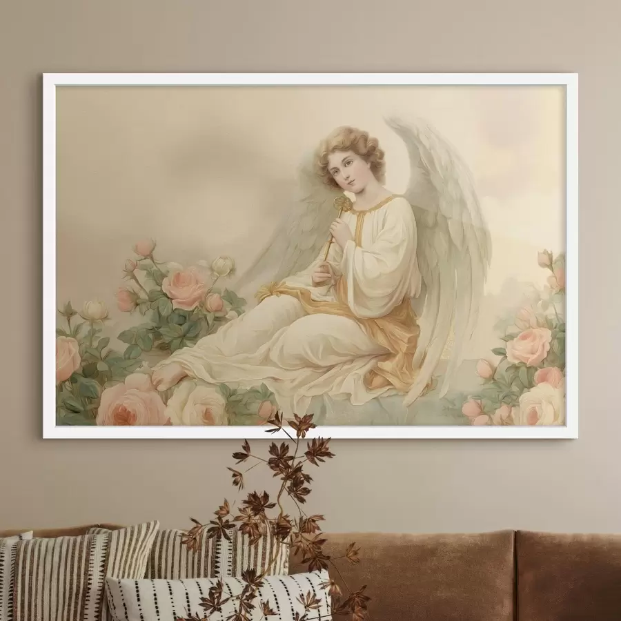 Fotobehang een fantasiefiguur in een illustratie in papierstijl f48554