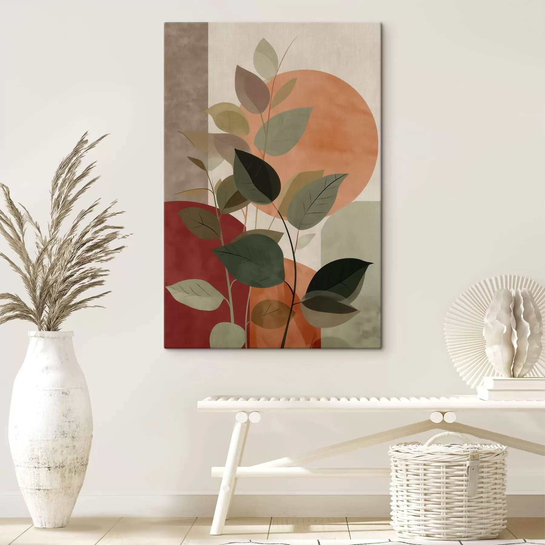  Peintures Feuilles de plantes abstraites s48559