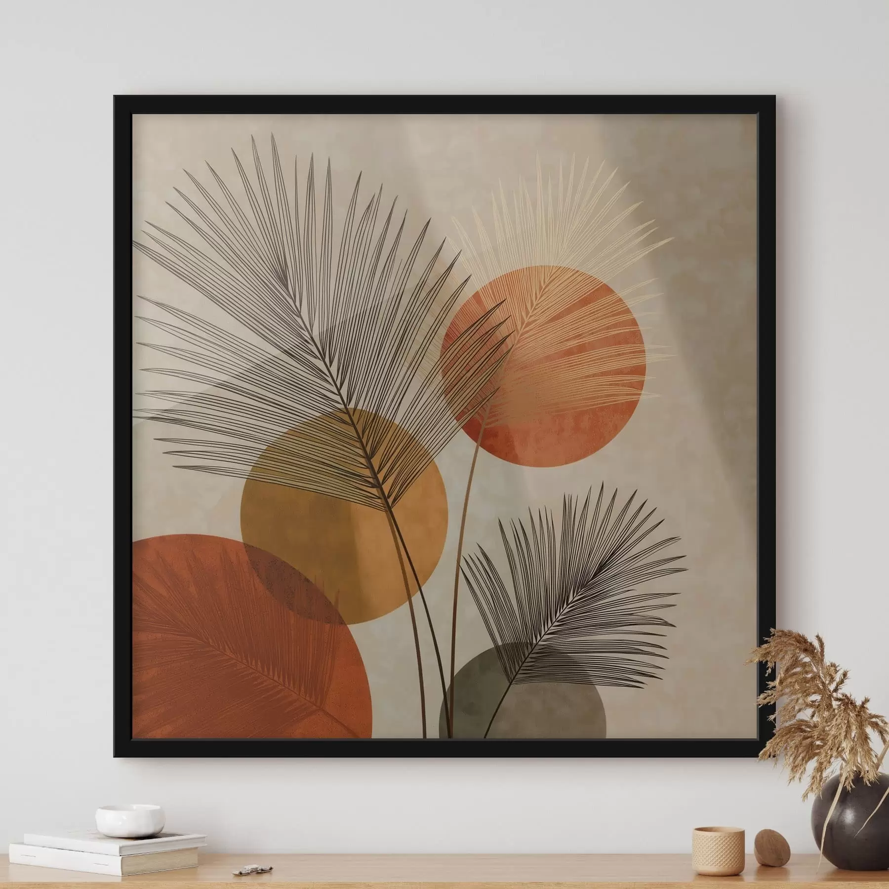 Fotobehang Abstracte palmbladeren f48557