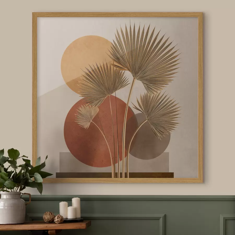 Papier peint photo Feuilles de palmier abstraites f48558