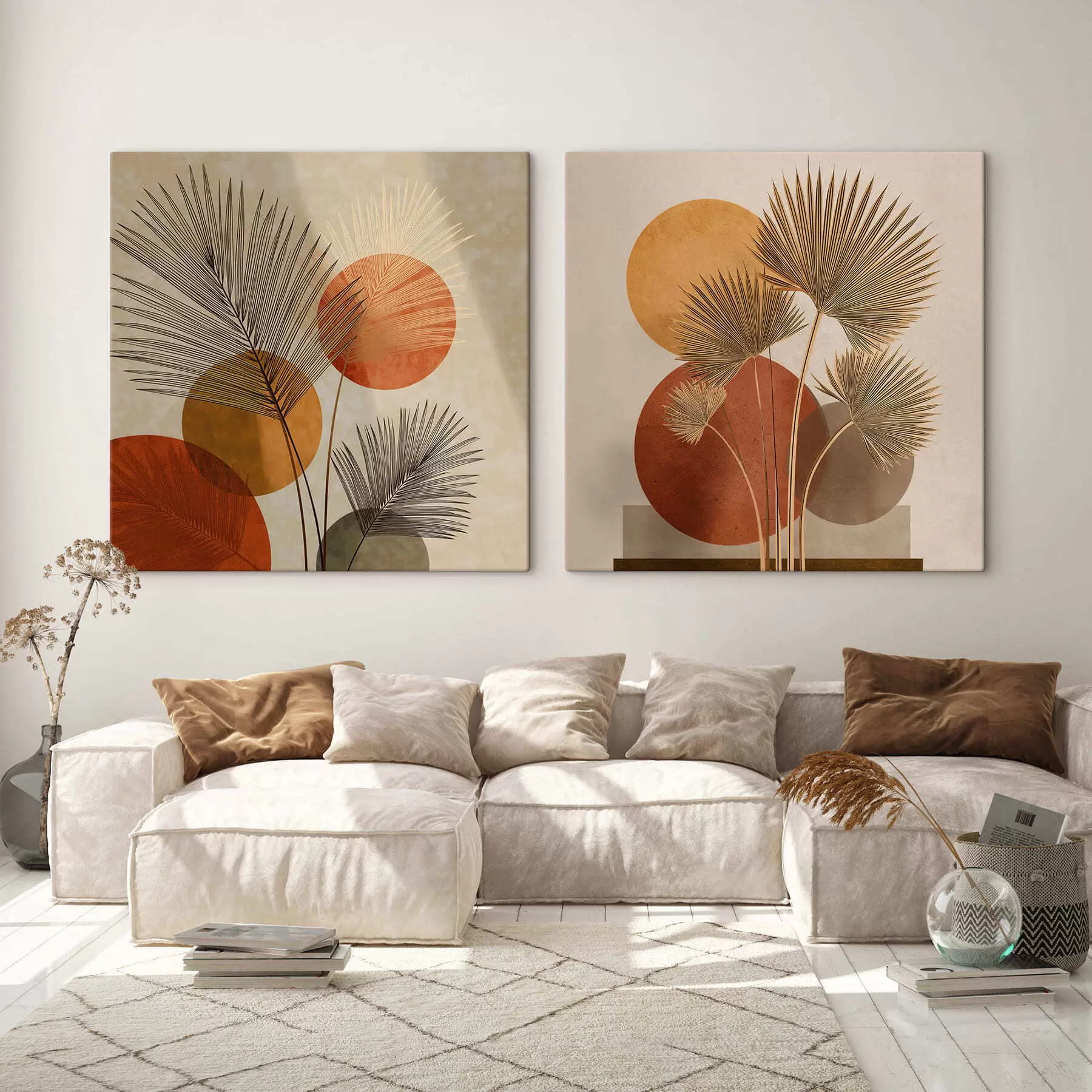  Schilderijen Abstracte palmbladeren m30265