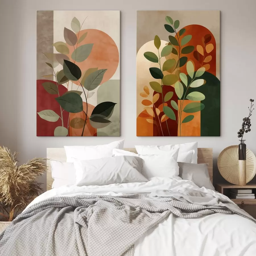  Peintures Feuilles de plantes abstraites m30266